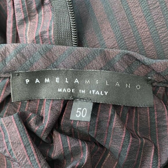 Pamela Milano Modest Set Outfit Skirt Blouse Top Size 50 Stripes - Picture 12 of 13